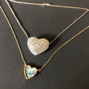 Two heart necklaces bundle